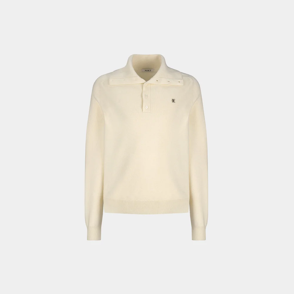 (M) 2-WAY MERINO KNIT TOP - IVORY