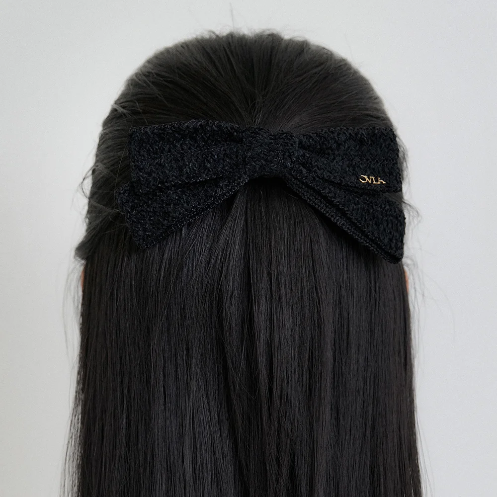 punching velvet ribbon hair pin HP054