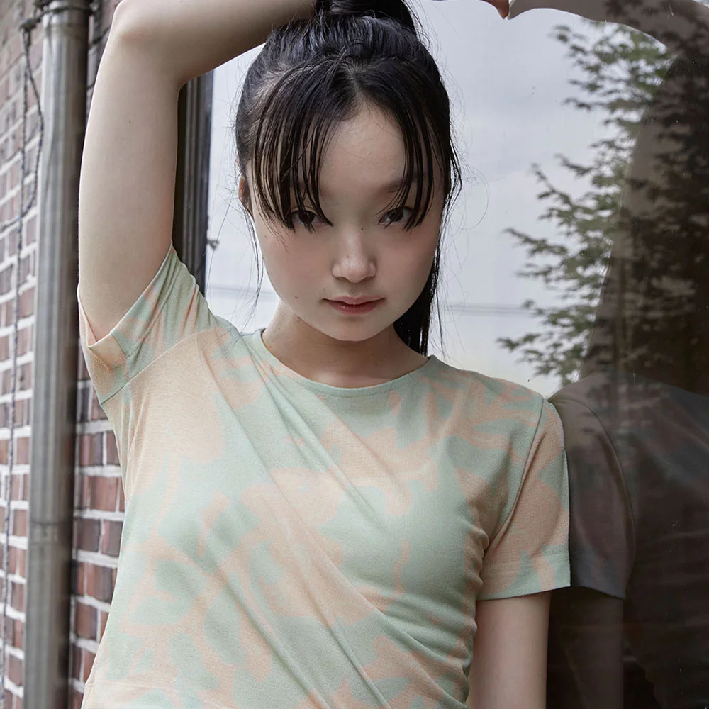 Flower shadow t-shirt - Green