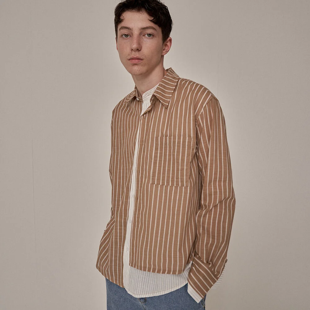 ST LAYERED LINEN SHIRTS BEIGE