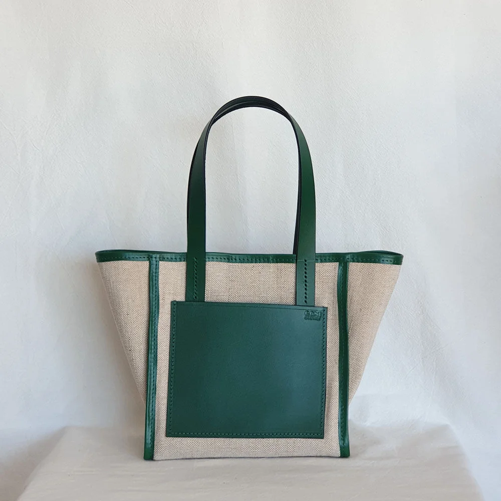Daily Tote Bag(Leather & Canvas) / Forest
