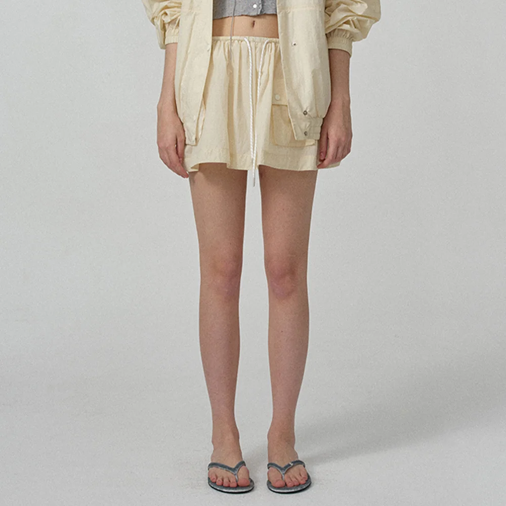 Leon Wind Drawstring Skirt_Yellow