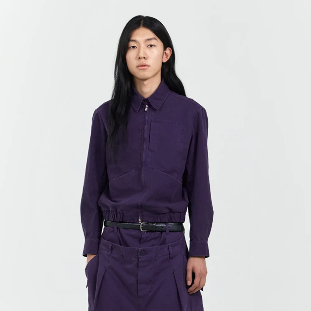 OBLIQUE POCKET COTTON BLOUSON MIDNIGHT PURPLE