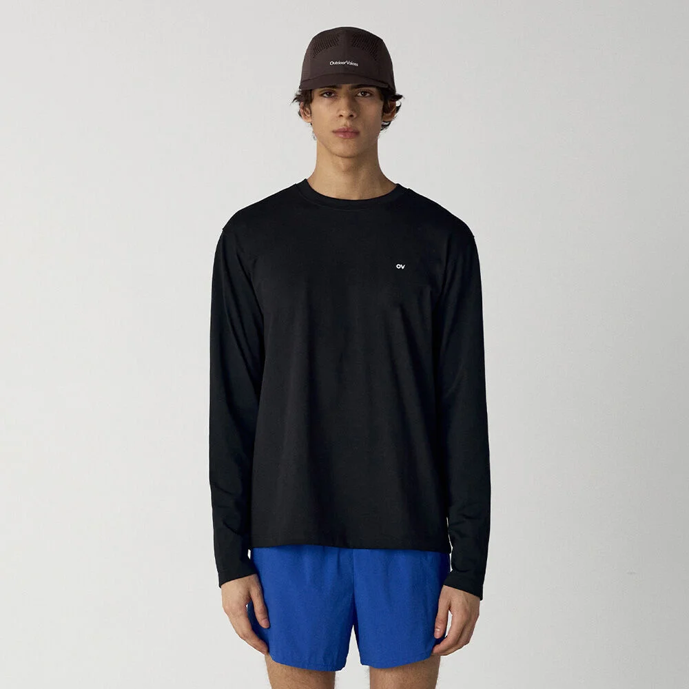 (M)MICRO LOGO LONG SLEEVE TEE (BLACK)