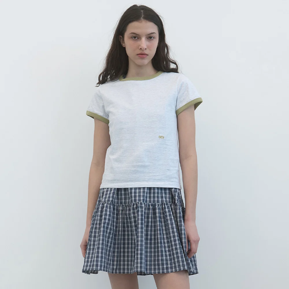 雙 標誌 Ringer T恤 (Light Grey)