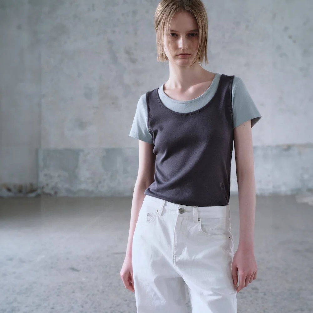 Layered HalfSleeve TShirts Light Green (KE6340M09L)