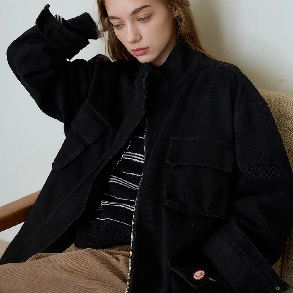 TARVE VINTAGE WASHED FIELD JACKET 2COL_BLACK