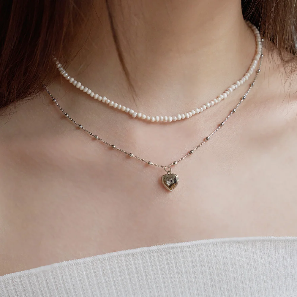Heart & Pearl Two-Way Necklace