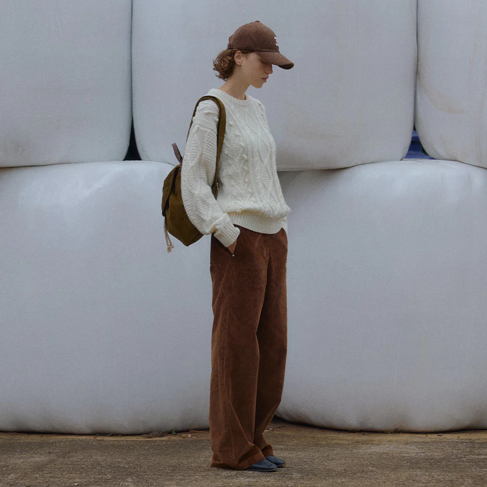 RIVET CORDUROY PANTS (BROWN)