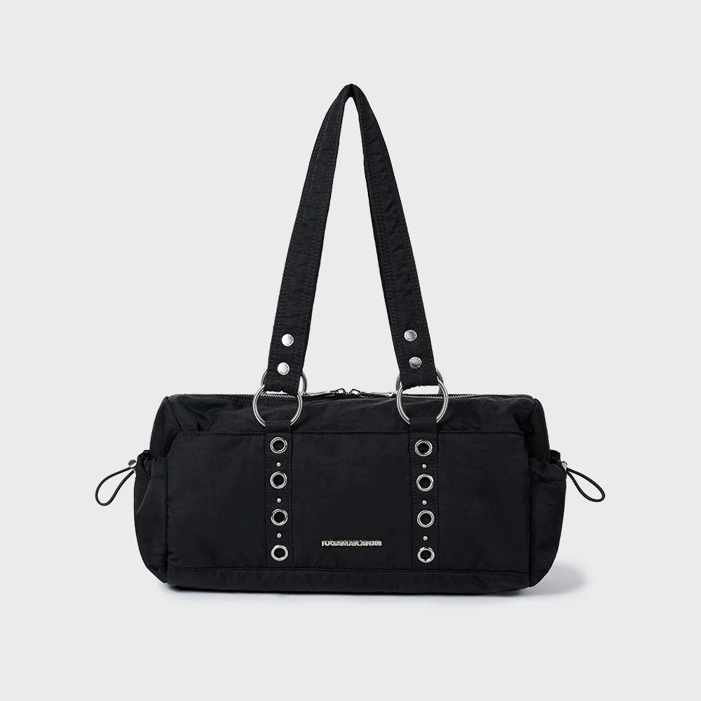 Nylon Eyelet Duffle Bag (Black)