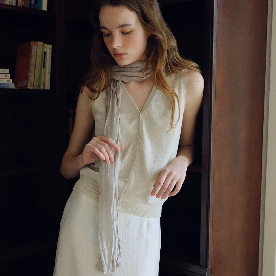 wrinkled sheer scarf (3colors)