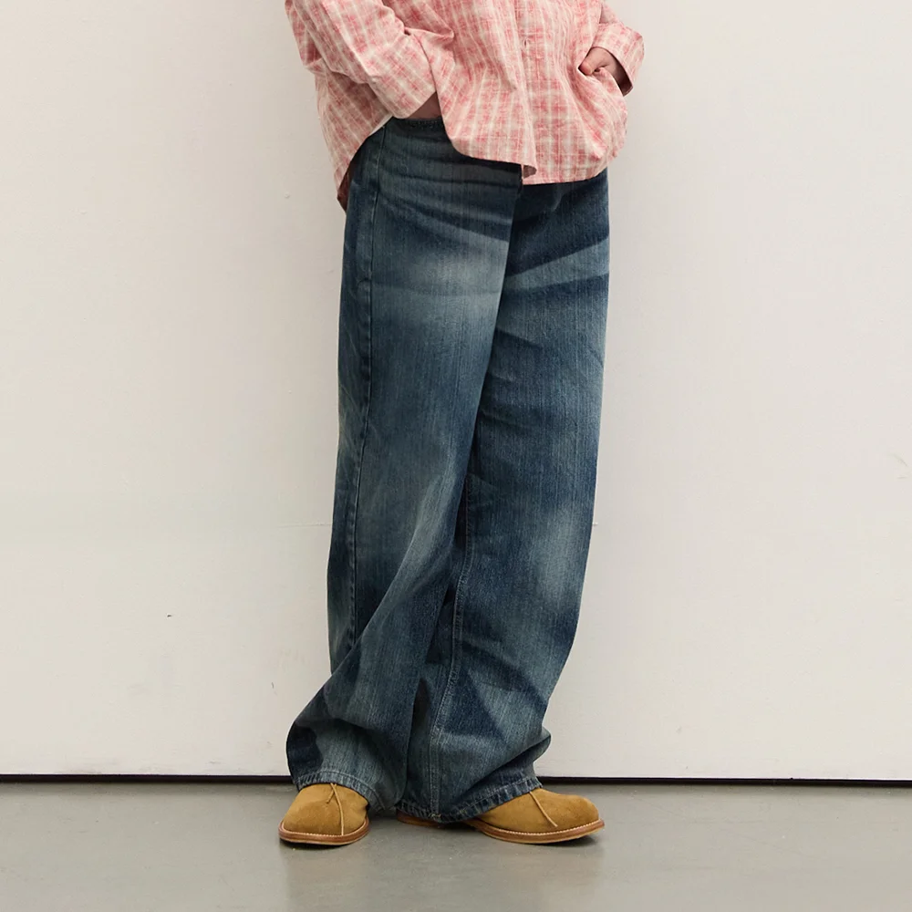 M274 LASER WASH WIDE DENIM PANTS_DEEP BLUE