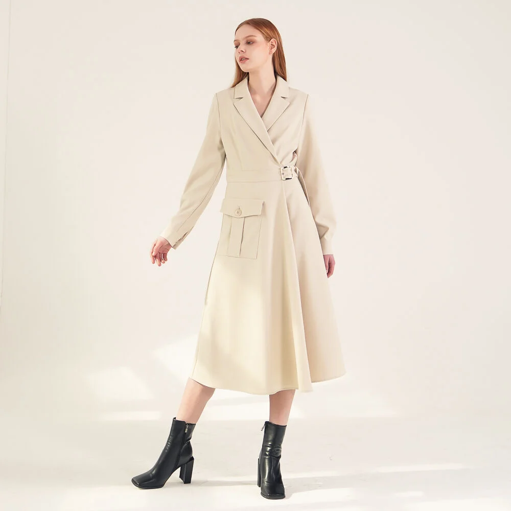Tailored Wrap Dress_(3 Color)