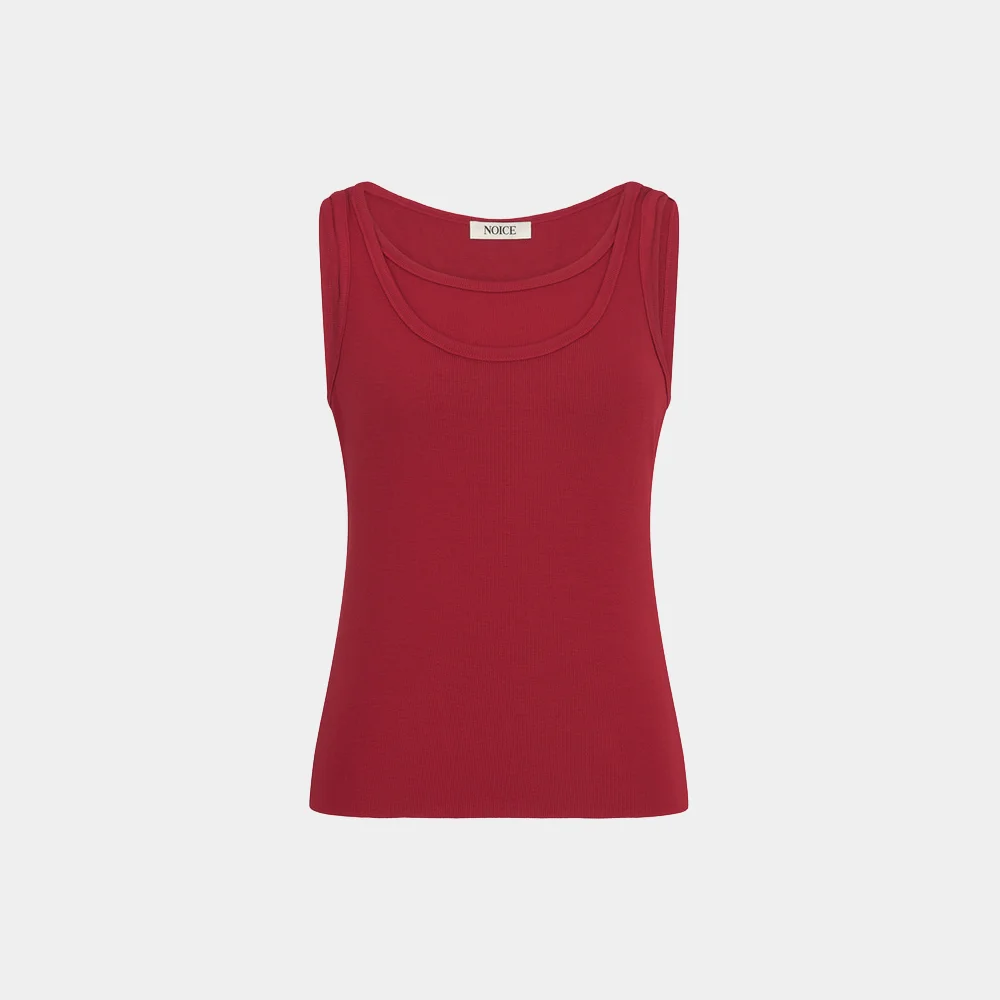 (W) LAYER SLEEVELESS TOP - RED