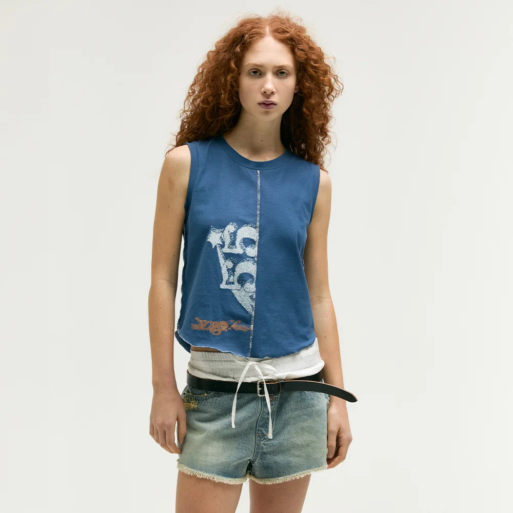 PRINTED RE WORK SLEEVELESS_blue