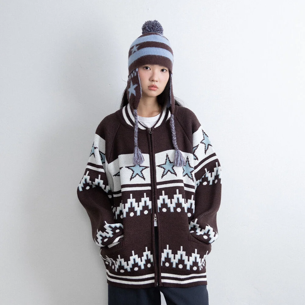 STAR COWICHAN KNIT CARDIGAN_BROWN(IK2FFMK680A)