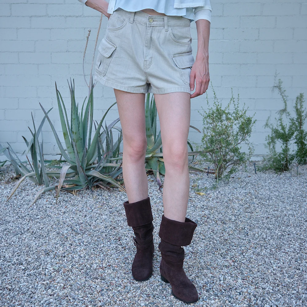 Bask Washed Cargo Shorts - Beige