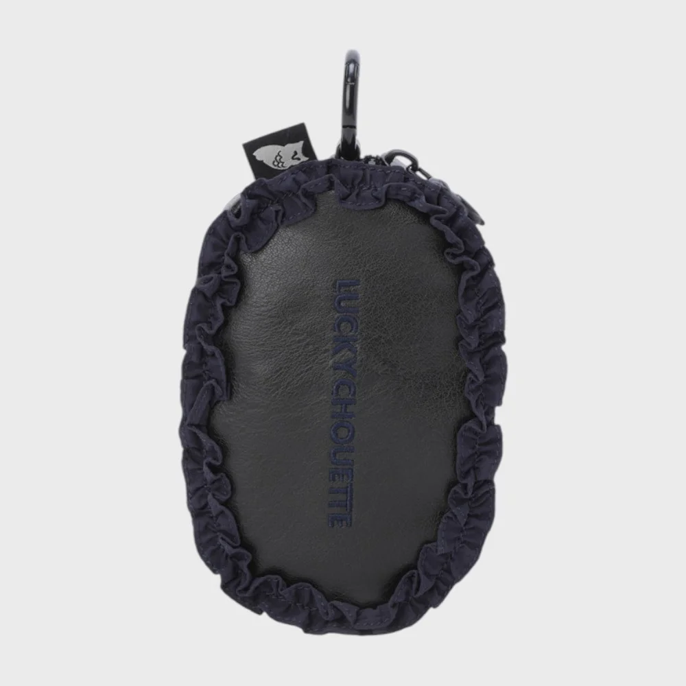 Frill Detail Fake Leather Cham Decorations Bag (black) LXBAX26120BKX