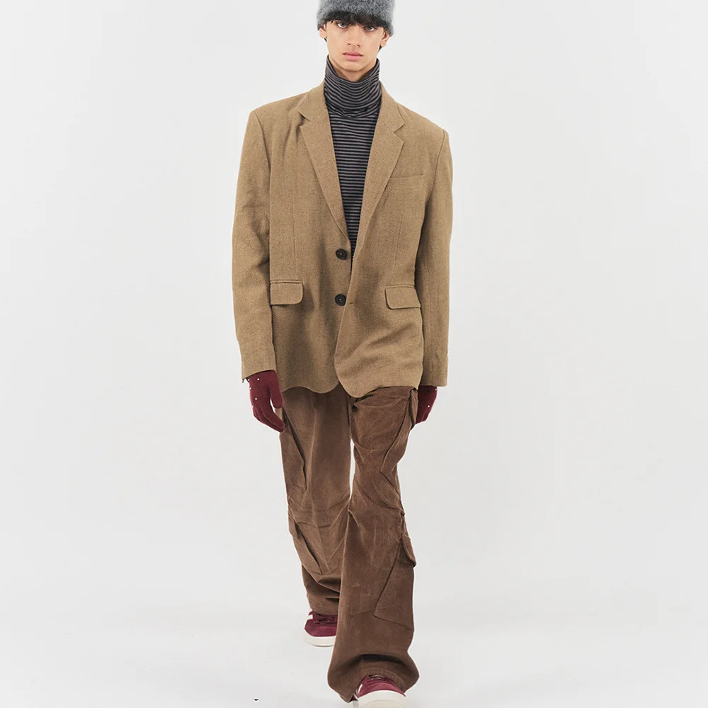 Bluesf Corduroy Cargo Pants - Brown
