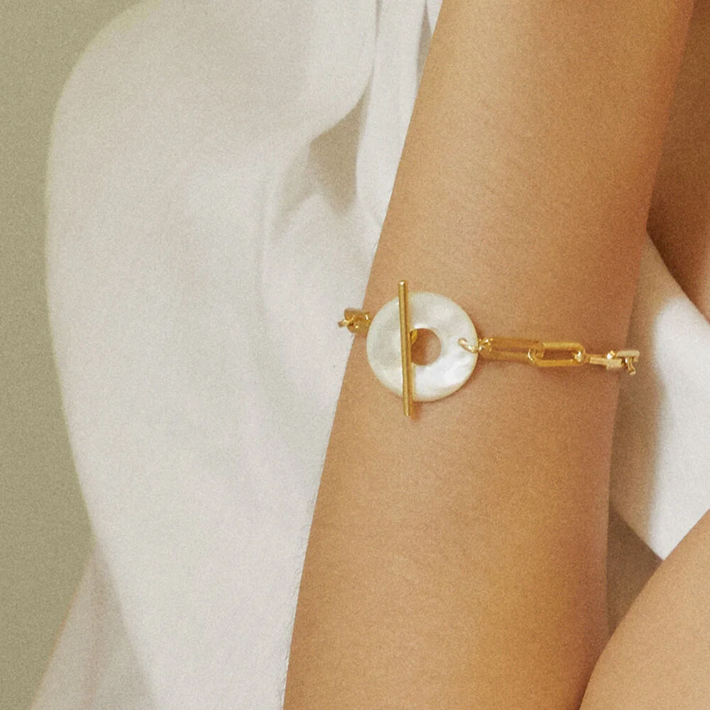 Mother pearl donut bracelet(珠母貝甜甜圈手鏈)