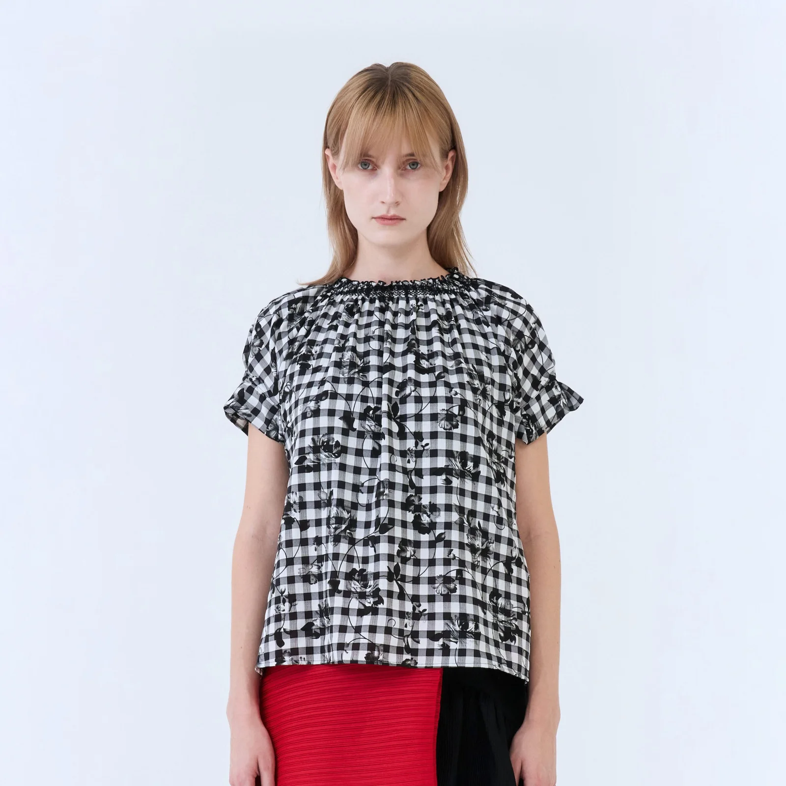 AIRY SMOCK BLOUSE (BLACK)
