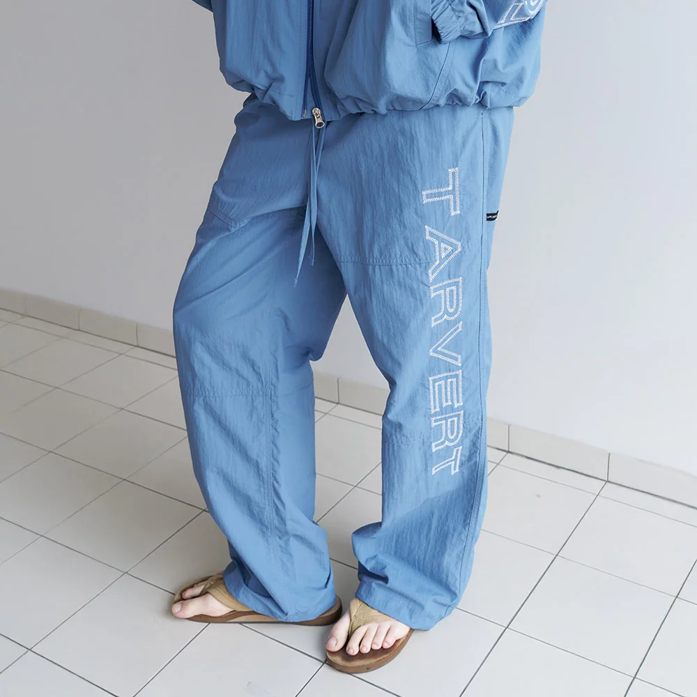 Aero Embroidery Nylon Pants - Blue