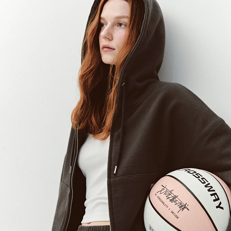 AS BASIC HOOD ZIP-UP (CHARCOAL)