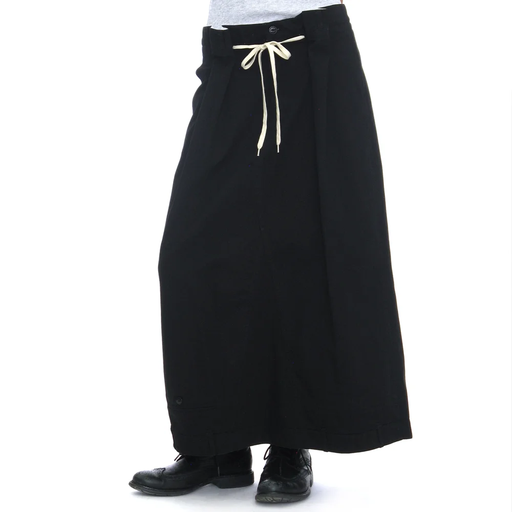 INVERTED DRAWSTRING MAXI SKIRT_BLACK
