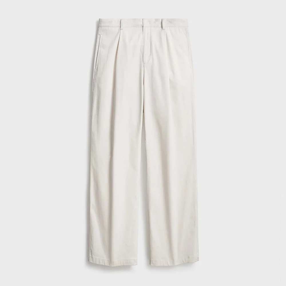 Cotton Wide One Tuck Pants - 3 Color