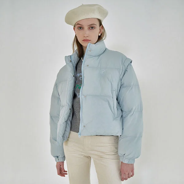 DETACHABLE PUFFER SHORT PADDING LIGHT BLUE