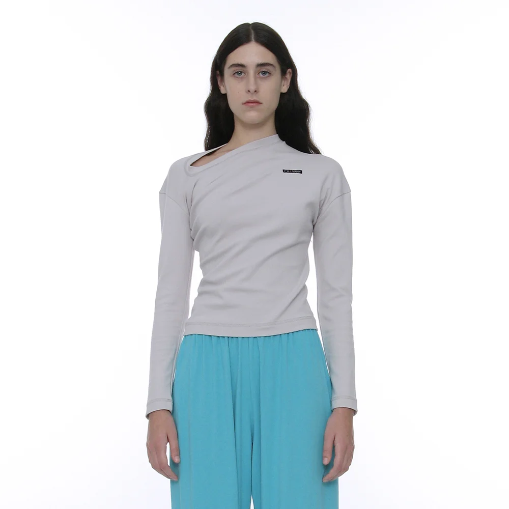 PWC TWIST LONG SLEEVE TEE_LIGHT GREY