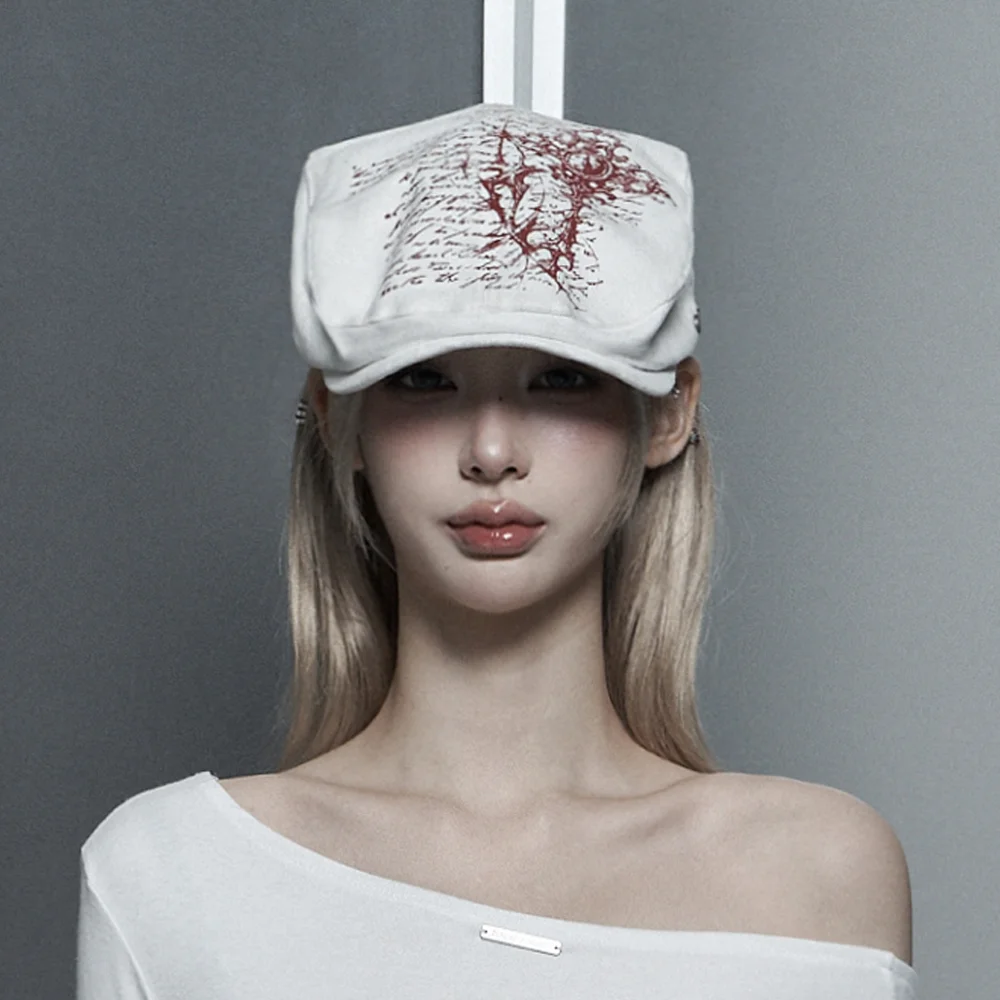 Cross Printing Classic Hunting Cap (White)