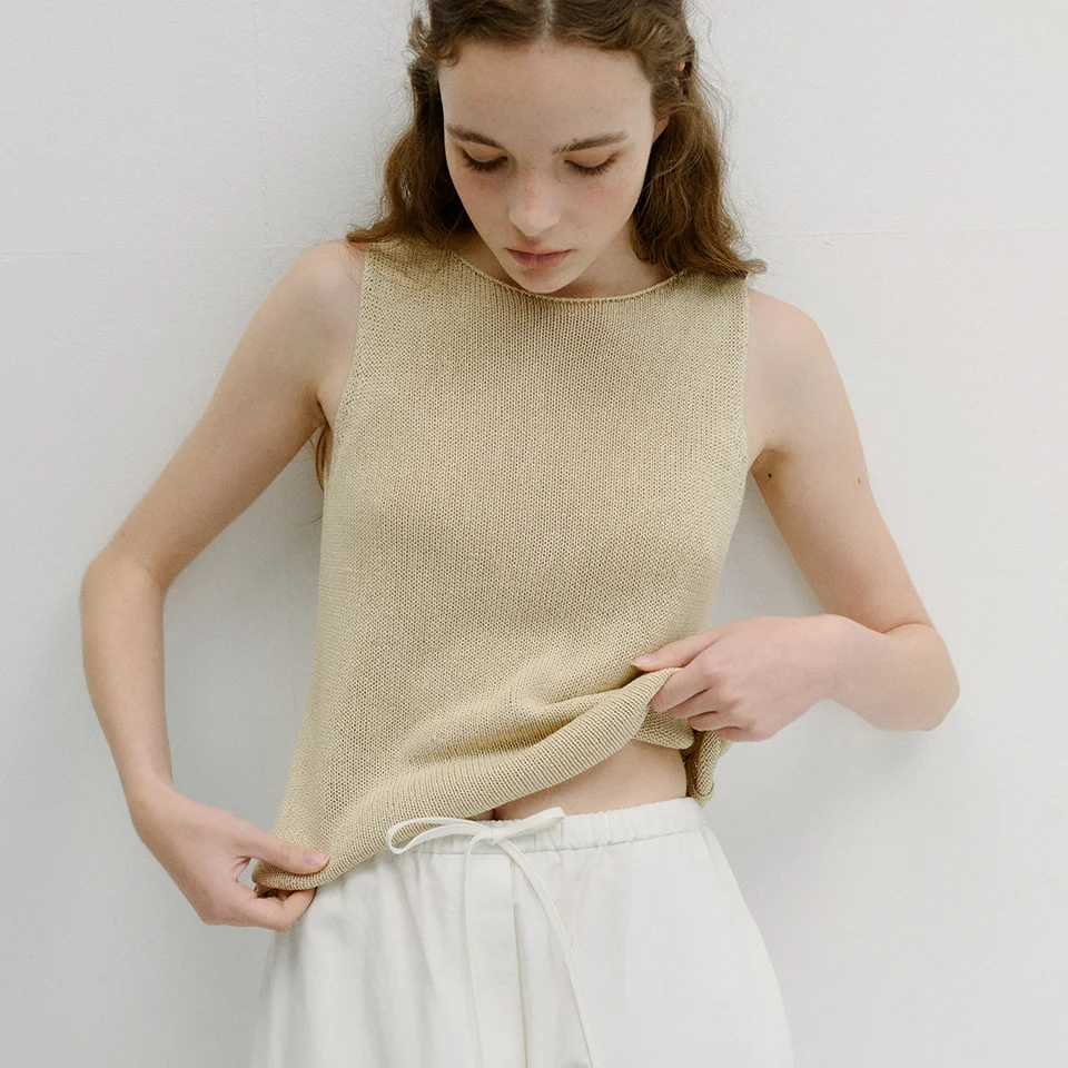 paper sleeveless knit (butter)