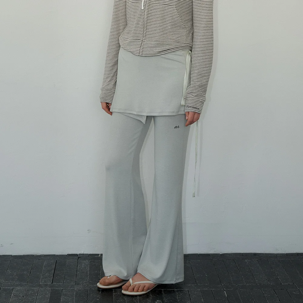 Soft layered skirt pants_mint