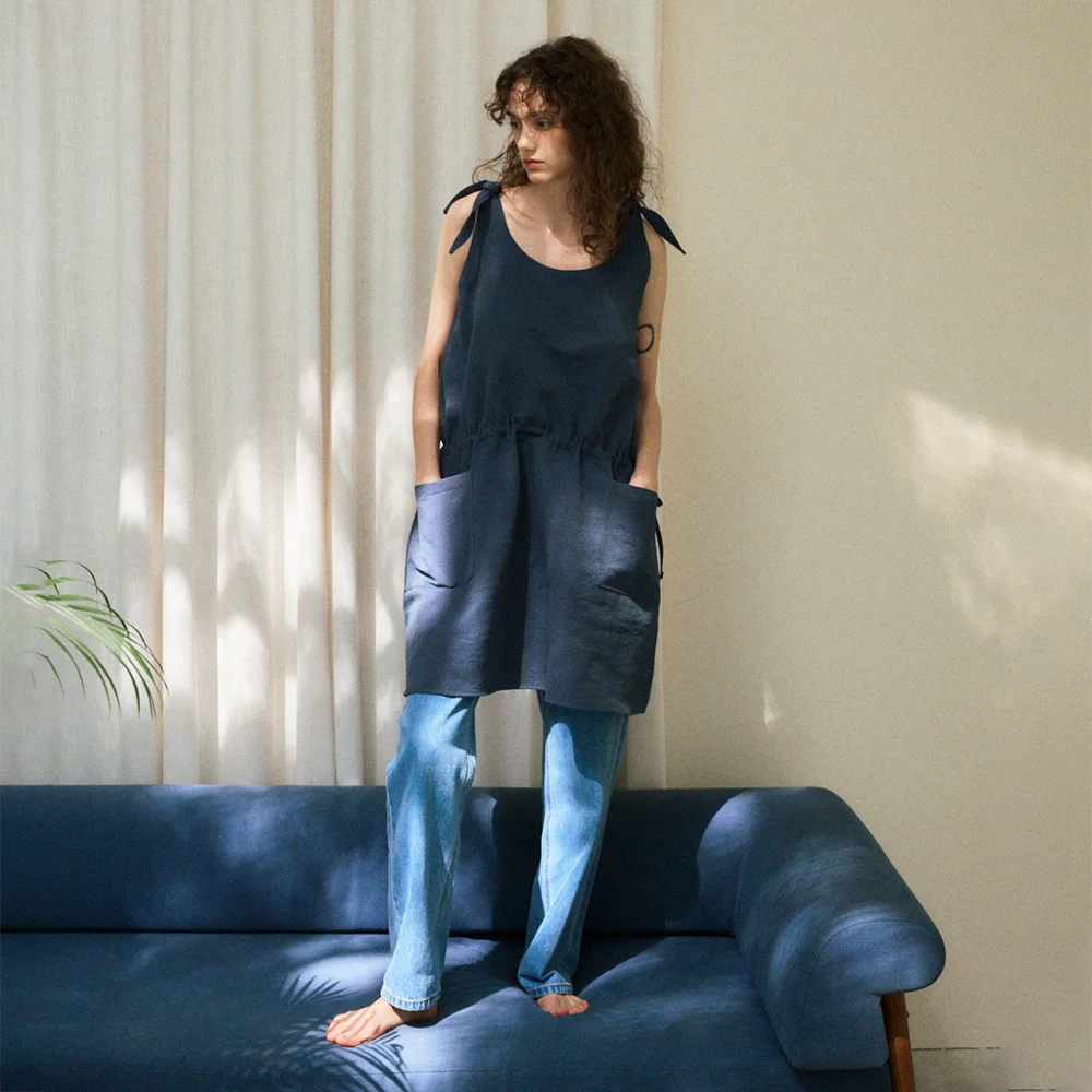 Ribbon dress (Navy)