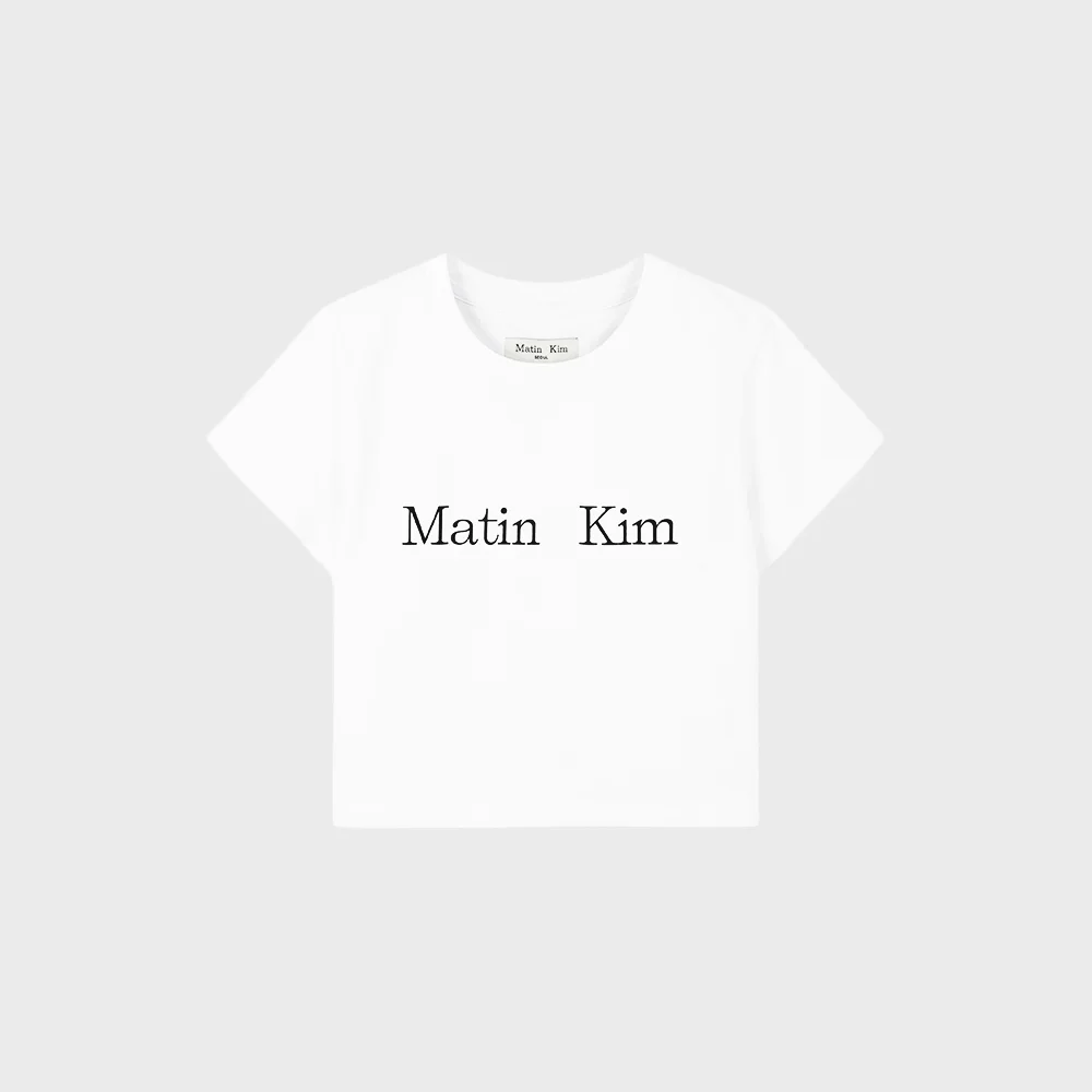 MATIN KIM LOGO CROP TOP IN WHITE