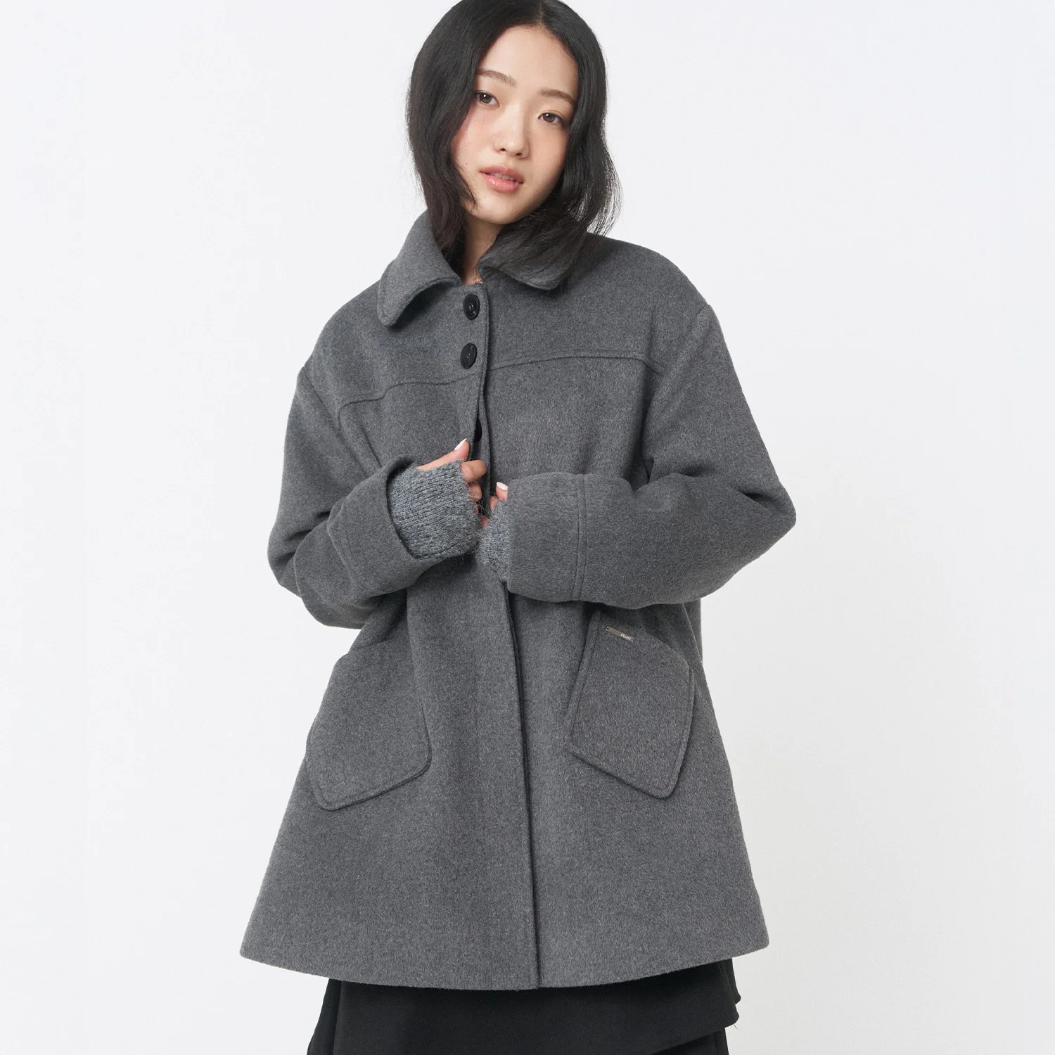 Slate half coat GREY