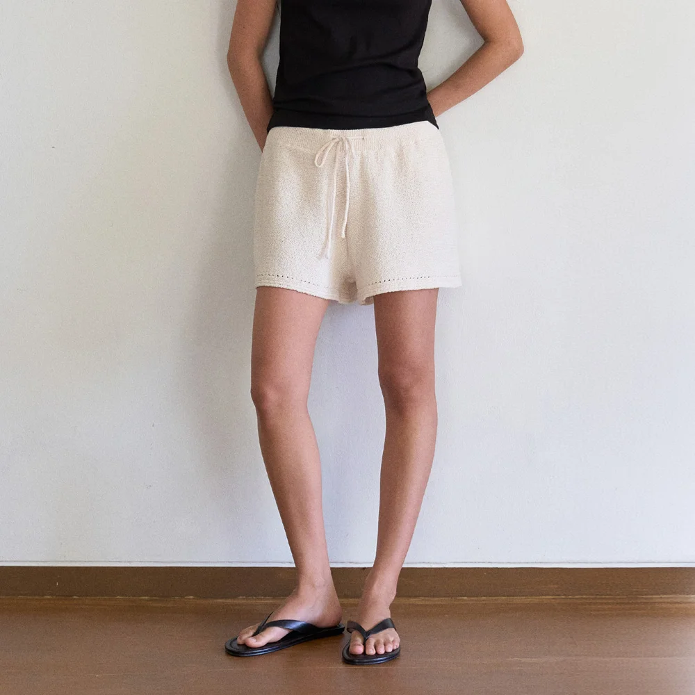 OASIS KNIT SHORTS_CREAM