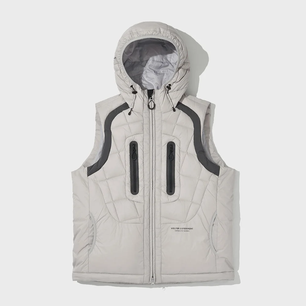 SHIELD DOWN HOOD VEST_LIGHT GRAY