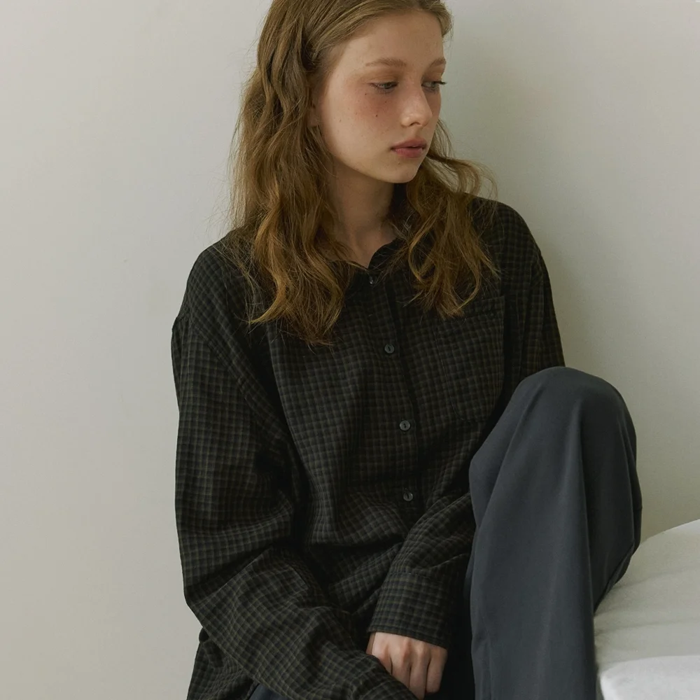 kinda check shirts - ash khaki