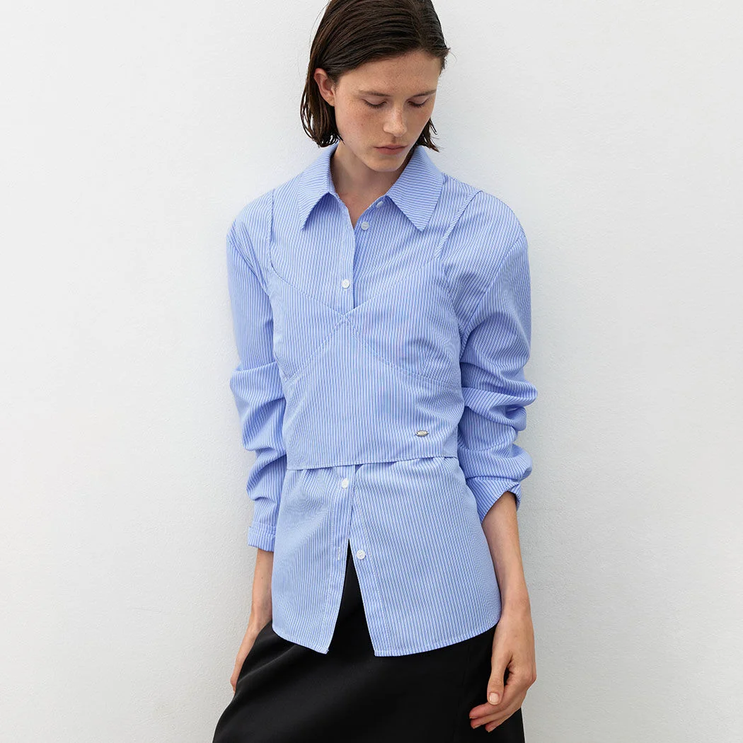 IAN BUSTIER SET SHIRT(BL-4289)_2Colors