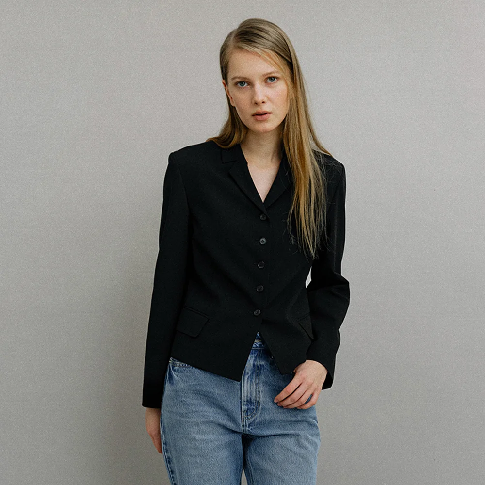 Katie 90s Mood Minimal Jacket_Black
