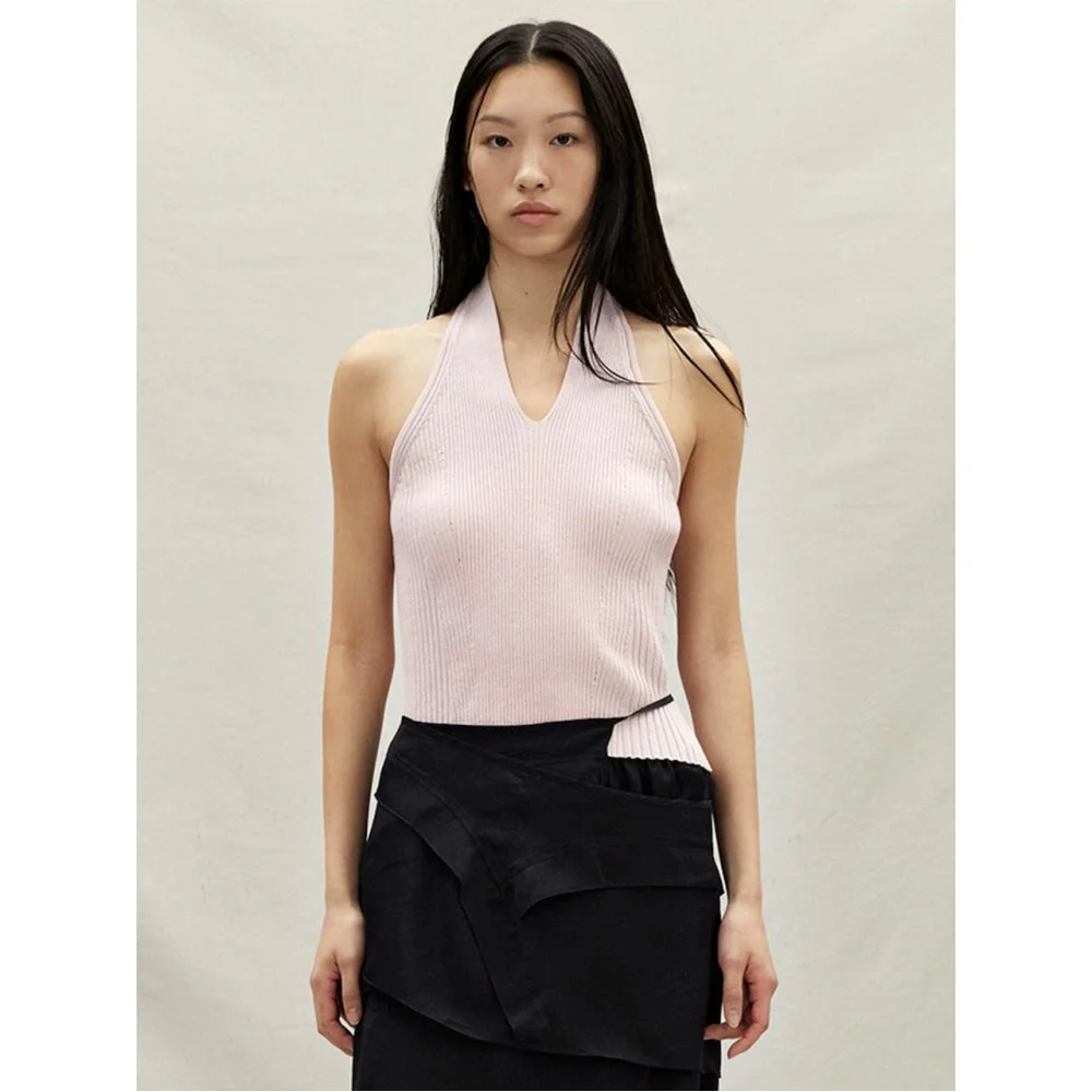Ribbed Halter Top Pink (AG575UA03X)