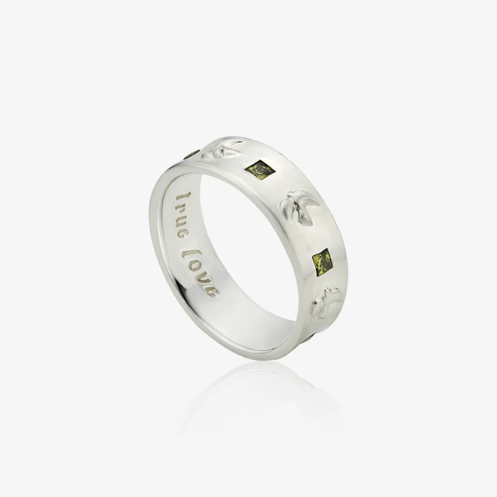 Fede square ring, MOSS (Satin finish)