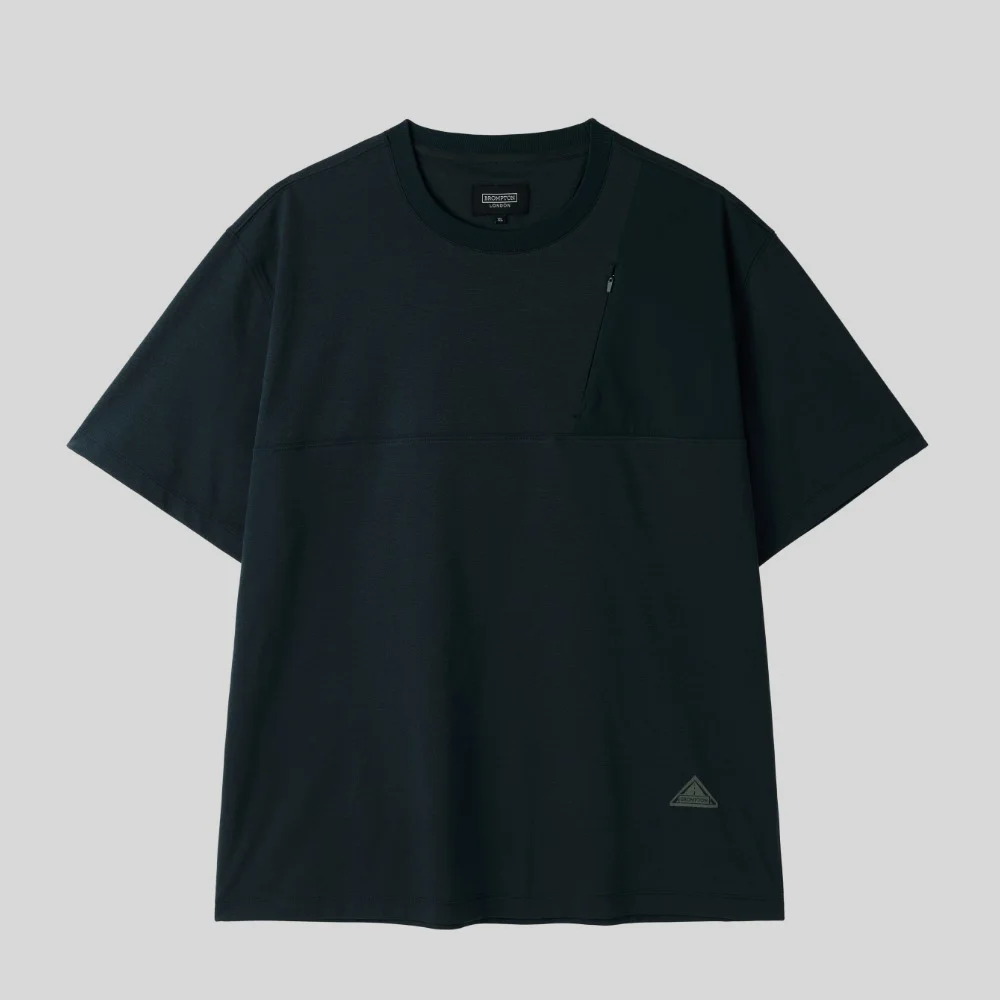 WOVEN COLOUR-BLOCKED ECOMADE T-SHIRT - T/BLUE (P252MTS133)