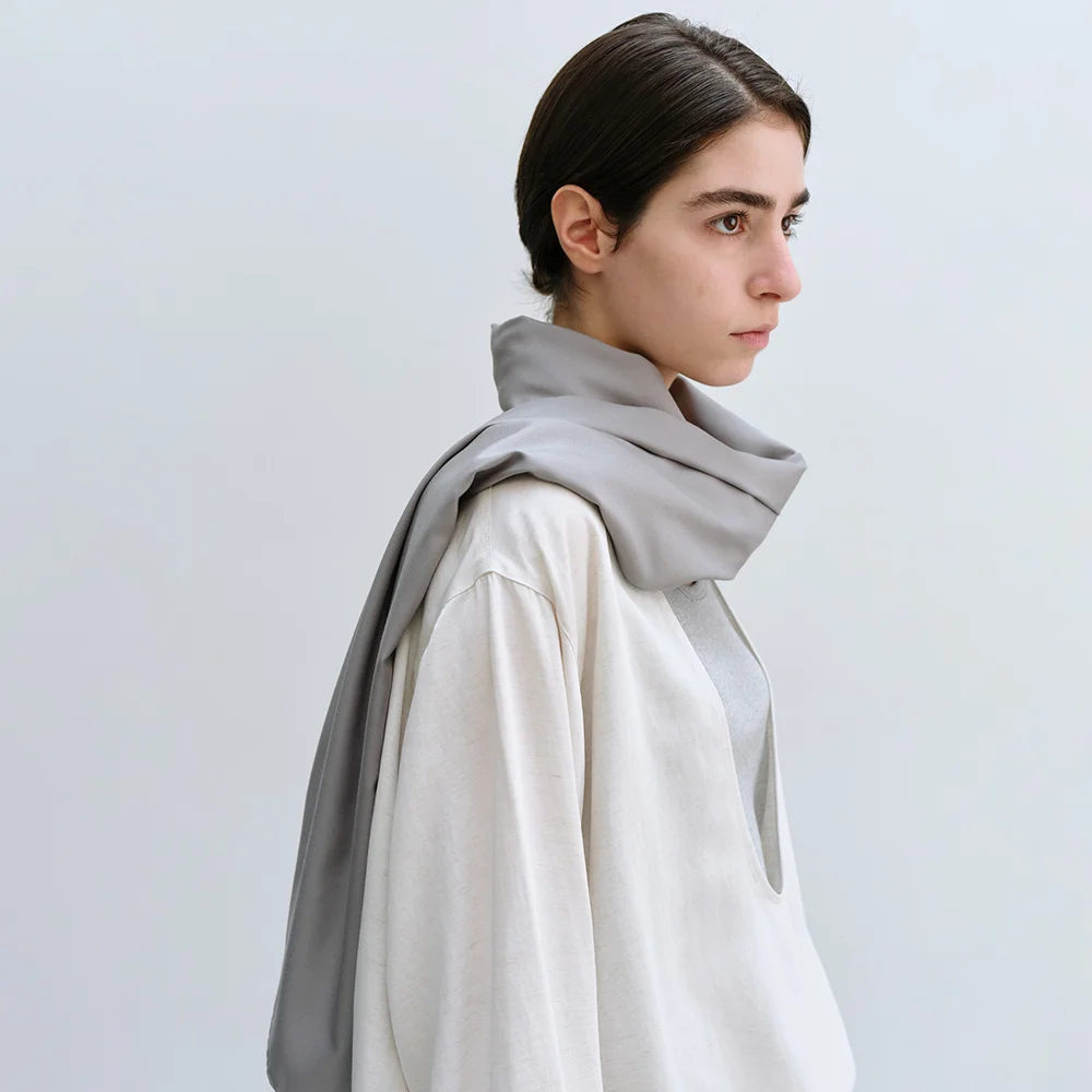 Classic Silk Scarf in Gray