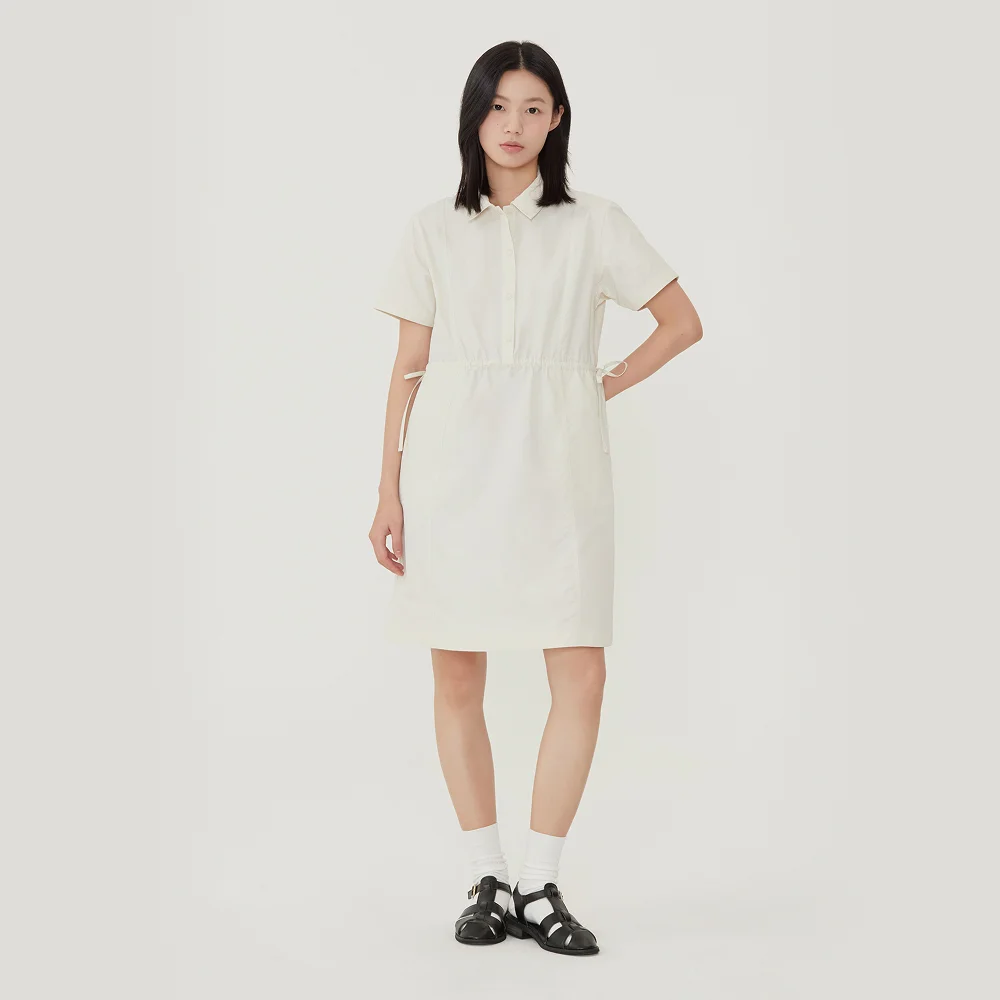 女裝 日常 輕鬆 連衣裙 本白色