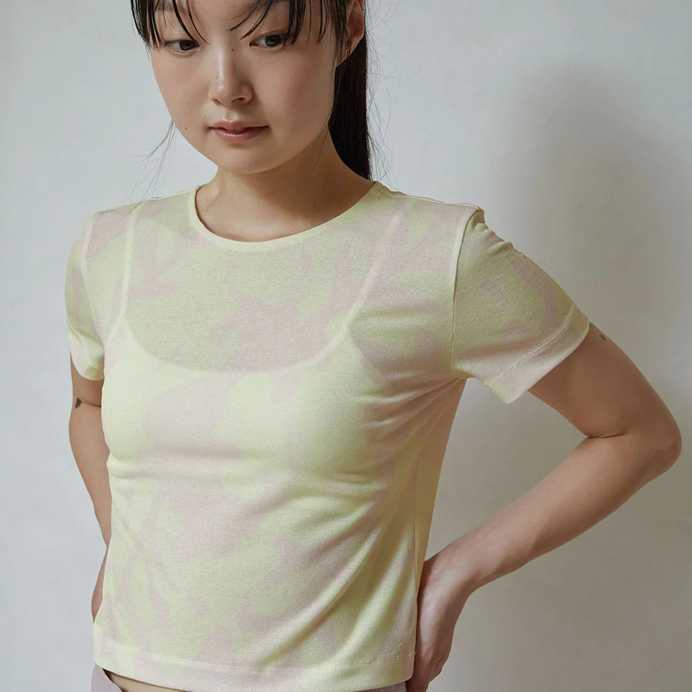 Flower shadow t-shirt - Yellow