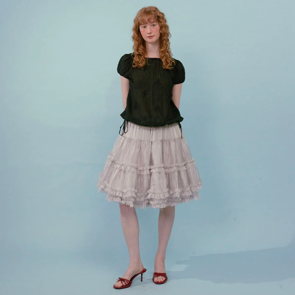 Flower String Blouse (Black)