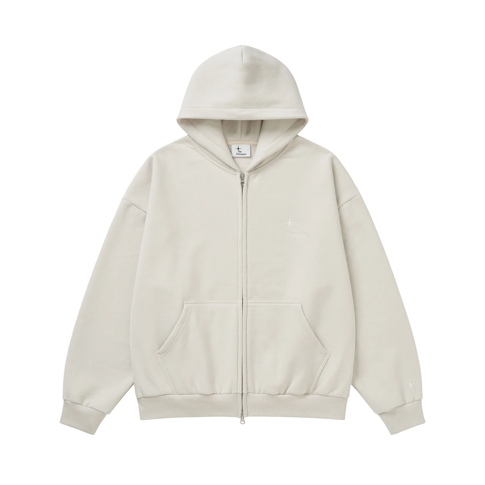 加重毛毯 連帽拉鍊外套 雲朵 白色